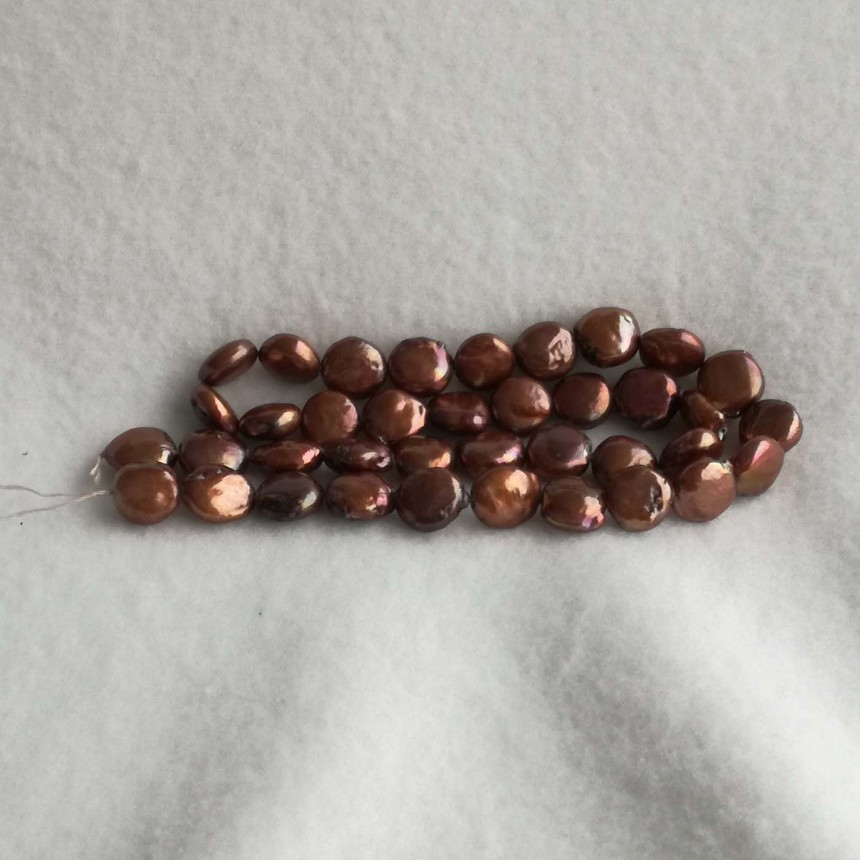 Pearls - brown coin PE48-A