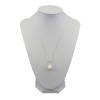 Pendant with a real white pearl decorated with a silver leaf PW25-1