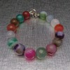 Multicolored bracelet made of faceted agates 19, 20 or 21 cm KB04