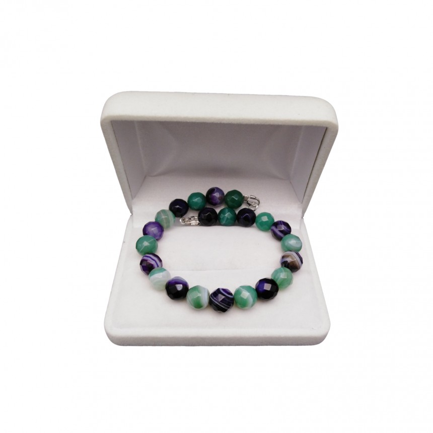 Bracelet made of purple and green agates 20 cm KB05-3