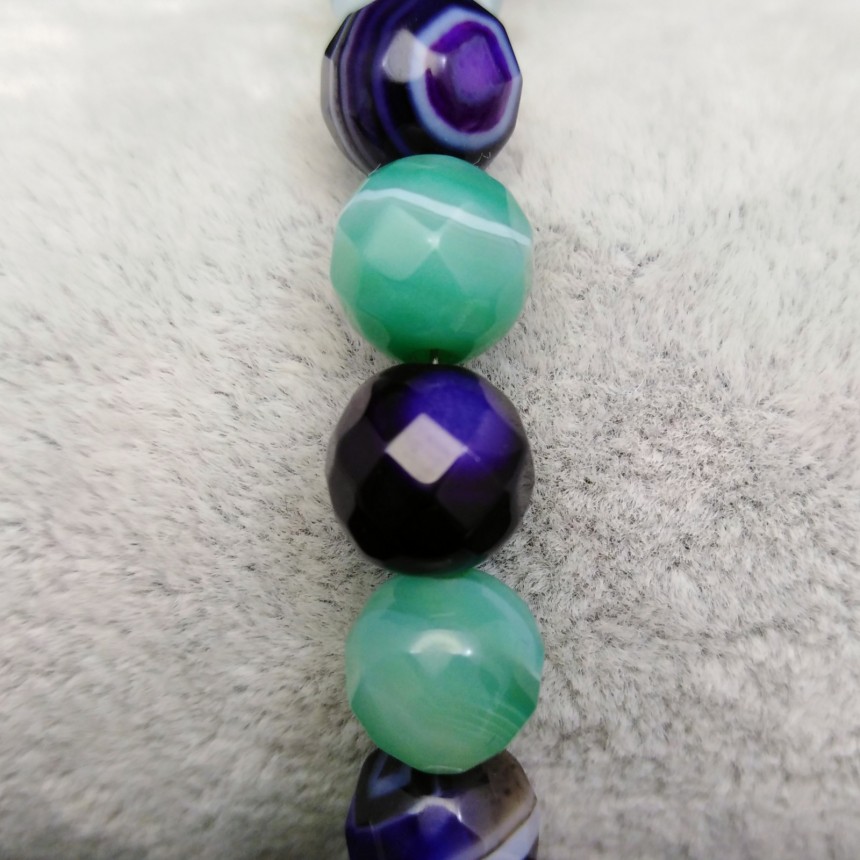 Bracelet made of purple and green agates 20 cm KB05-3