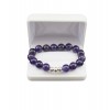Purple amethyst bracelet with silver elements KB07-3