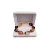 Brown agate bracelet with gold-plated elements, 19 cm KB15 