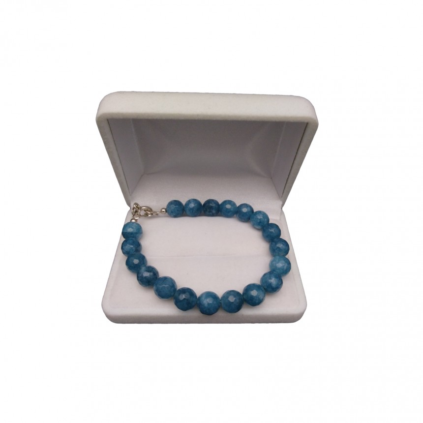 Bracelet made of faceted blue jade 19, 20 or 21 cm KB20