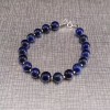 Bracelet in dark blue lapis lazuli with decorative silver balls 18, 19, 20 or 21 cm KB28
