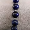 Bracelet in dark blue lapis lazuli with decorative silver balls 18, 19, 20 or 21 cm KB28