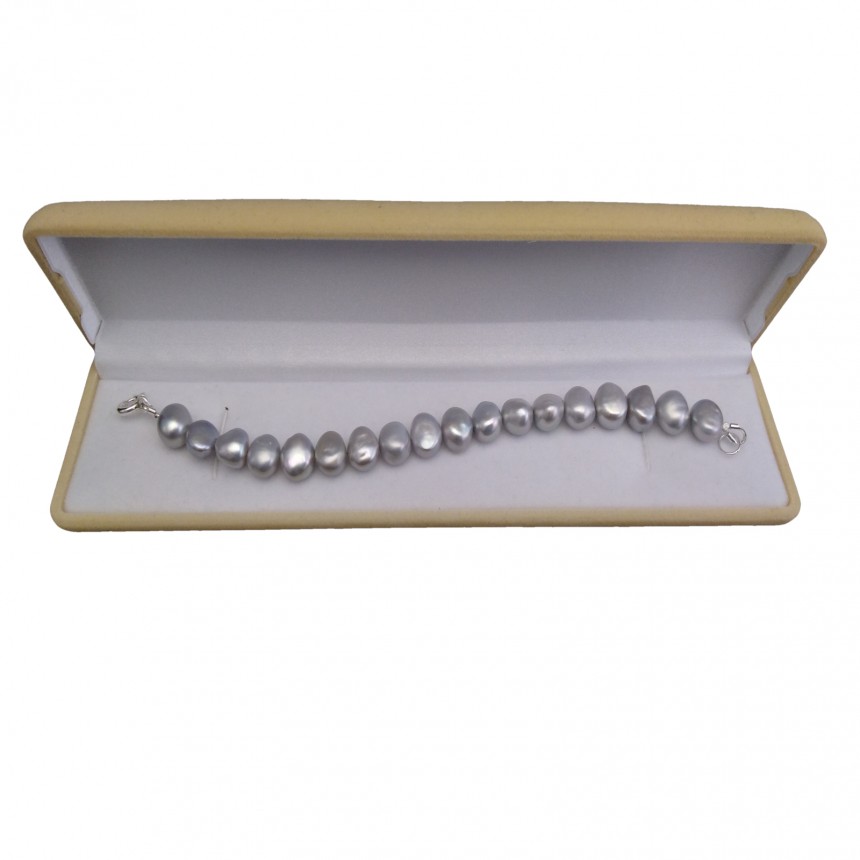 Silver bracelet with real corn pearls 18, 19 or 20 cm PB03