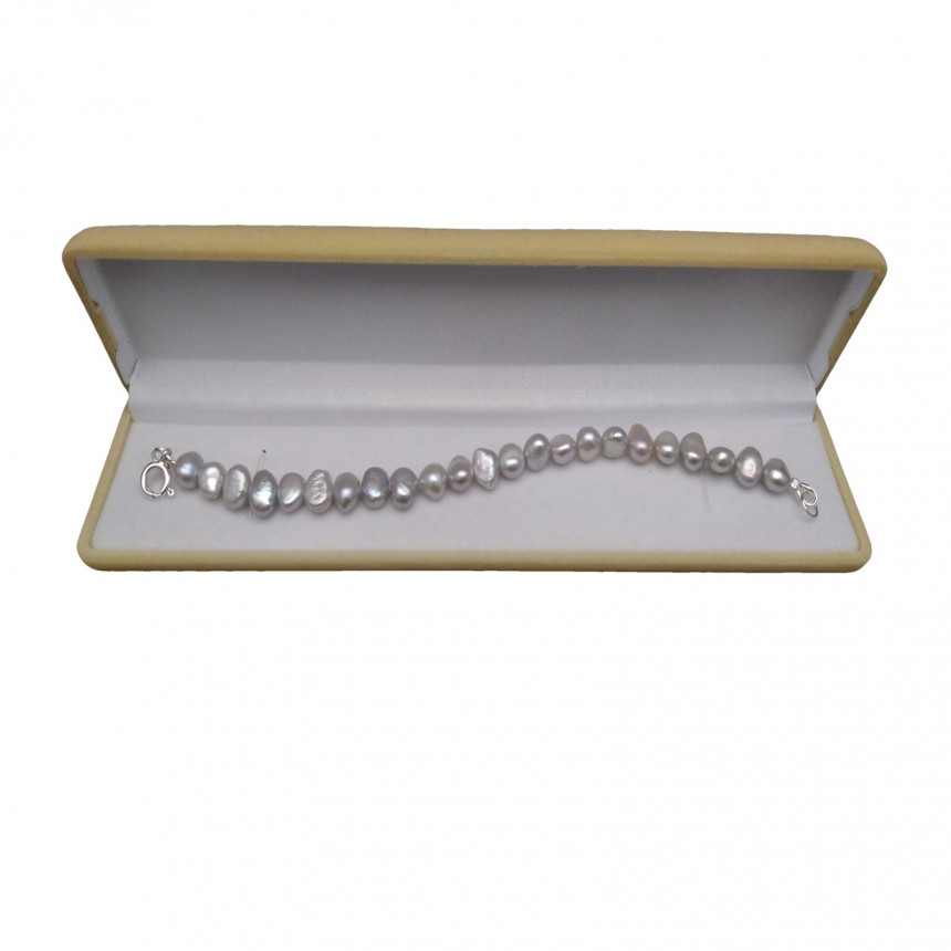 Silver bracelet with real freshwater pearls 18, 19 or 20 cm PB10-C