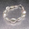 Bracelet made of real white pearls coin 19 or 20 cm PB21-A