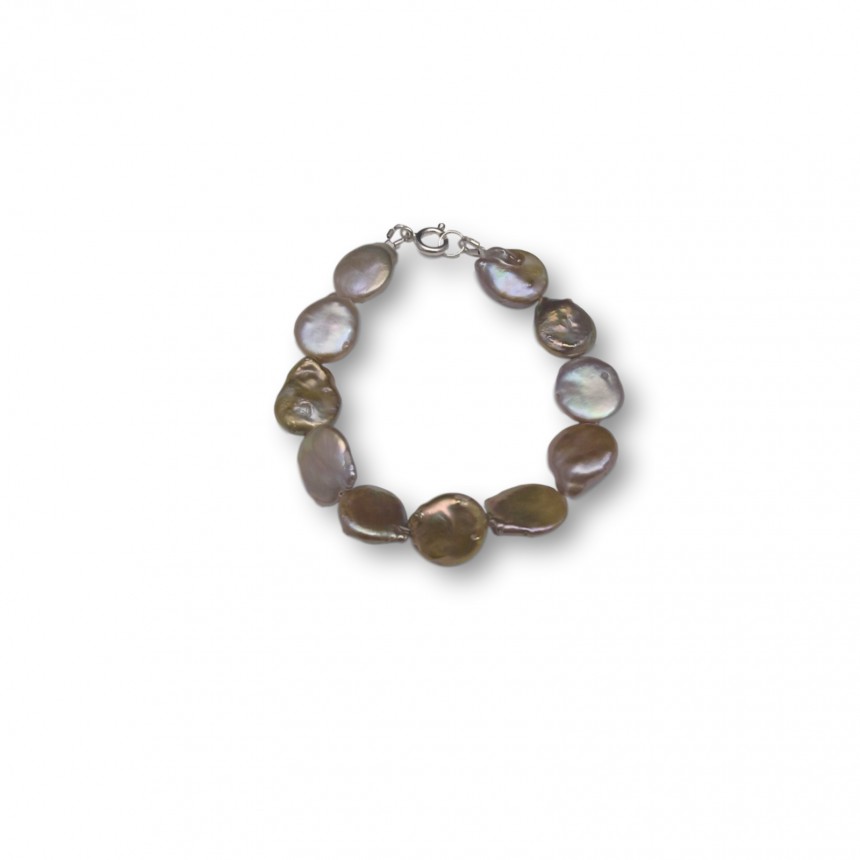 Bracelet made of real coin pearls in 19, 20 or 21 cm copper shades PB21-C