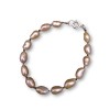 Bracelet made of pink rice pearls and hematite PB35-3