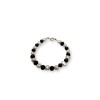 Bracelet made of real black and white round pearls and corn 19 or 20 cm PB52/33-2