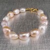 Bracelet made of real multicolored pearls, baroque 19, 20 or 21 cm PBP06-1D 