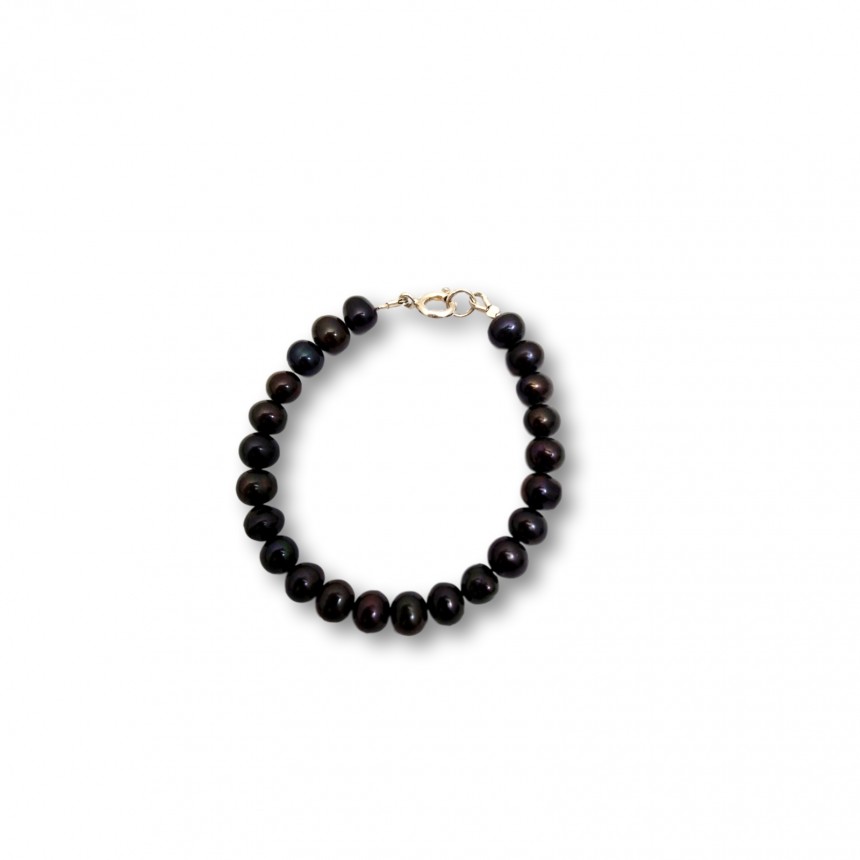 Classic bracelet with black pearls 19 or 20 cm PGB33-C