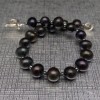 Bracelet made of real black pearls and hematite PGB33-H