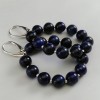 Silver earrings with lapis lazuli stone with decorative balls 6.5 cm KK28