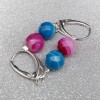 Silver earrings made of faceted color agates on biglu English KKW05