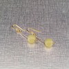 Gold plated jade earrings 10.5 mm KKW23