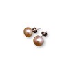 Silver earrings with pink 10-10.5 mm pearls PK08-B