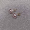 Classic earrings with pink pearl 8-8.5 mm on a silver stick PK05-C
