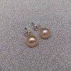 Silver earrings with pink pearl 5 - 5.5 mm stick PK06-B