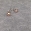Set of real pink pearls pendant and earrings KP27 
