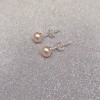 Classic earrings with pink 6-6.5 mm pearls on a silver stick PK07-B