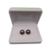 Silver earrings with brown pearls 11 mm on the stick PK09-D