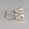 Earrings with natural white pearls 15 - 19 mm PK24 