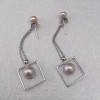 Earrings - hanging with pink pearls PKW04-C