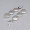 Hanging earrings with white 11 mm coin pearls PKW16