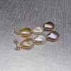 A set of real multi-colored coin pearls with hanging earrings KP21MIX