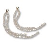 Hanging earrings with white pearls double 21 cm and 14.5 cm PKW52-B