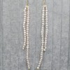 Hanging earrings with white pearls double 21 cm and 14.5 cm PKW52-B