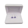 Silver earrings regular purple crystals with a length of 2,5 cm SKK03
