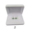 Silver earrings regular green crystals with a length of 2,5 cm SKK04