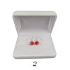 Silver earrings regular red crystals with a length of 2,5 cm SKK05
