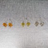 Silver earrings regular yellow crystals with a length of 2,5 cm SKK07