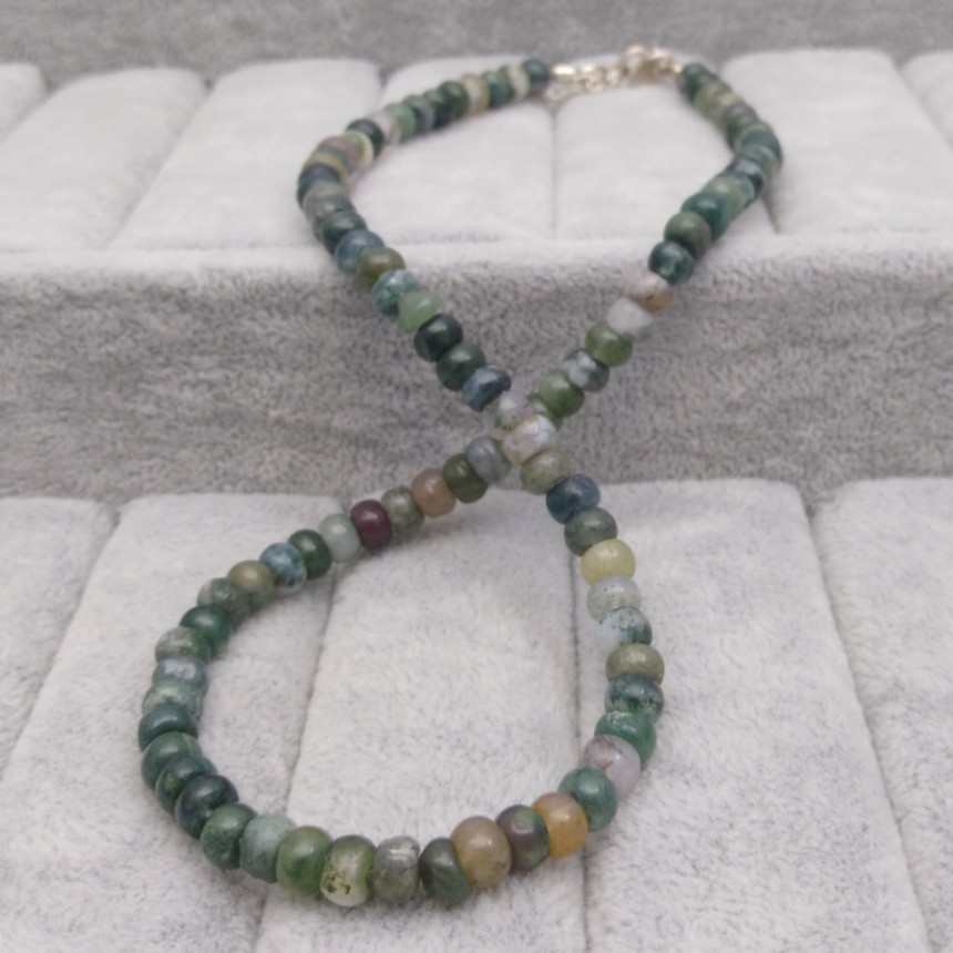 Necklace - agate green 42 cm KN10