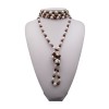 Necklace made of real brown and white pearls 200 cm long rope corn PEG01