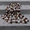 Necklace made of real brown and white pearls 200 cm long rope corn PEG01