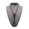 Necklace made of real multicolour pearls 160 cm long rope PEG07-B