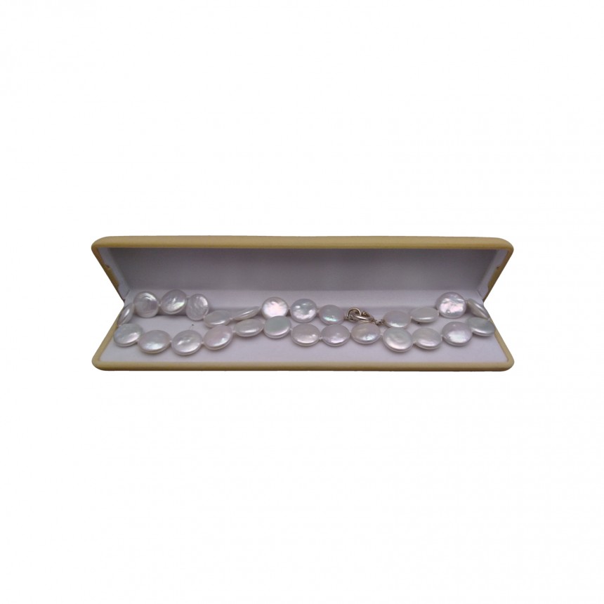 Srebrny naszyjnik z prawdziwych pereł coin 46 lub 47 cm PES16