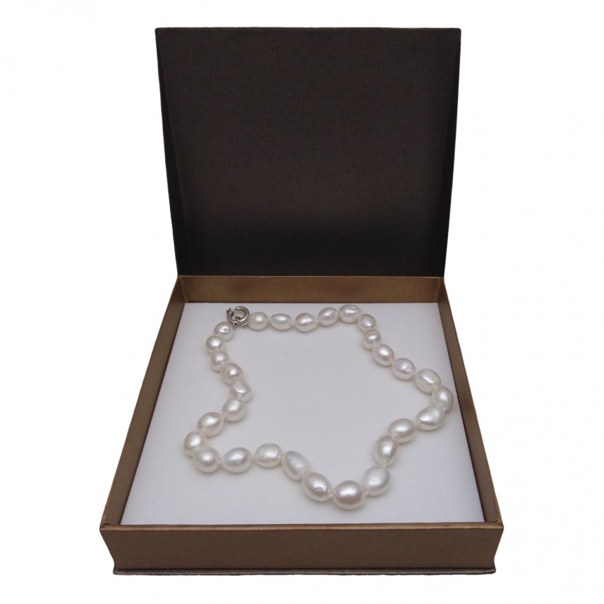 Necklace of real white pearls baroque PES3901A17A