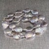 Necklace made of real silver pearls coin 45 cm PNS21-B 