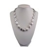 Necklace made of real silver pearls coin 45 cm PNS21-B 