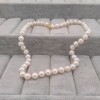 Necklace made of real white round pearls 48 cm PNS27-A