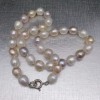 Necklace with real multicolour pearls big rice 47 cm PNS36