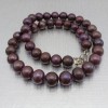 A necklace of real round eggplant pearls 45cm PGN37