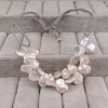 Necklace made of real white keshi pearls on a thong 48 cm PN49-1